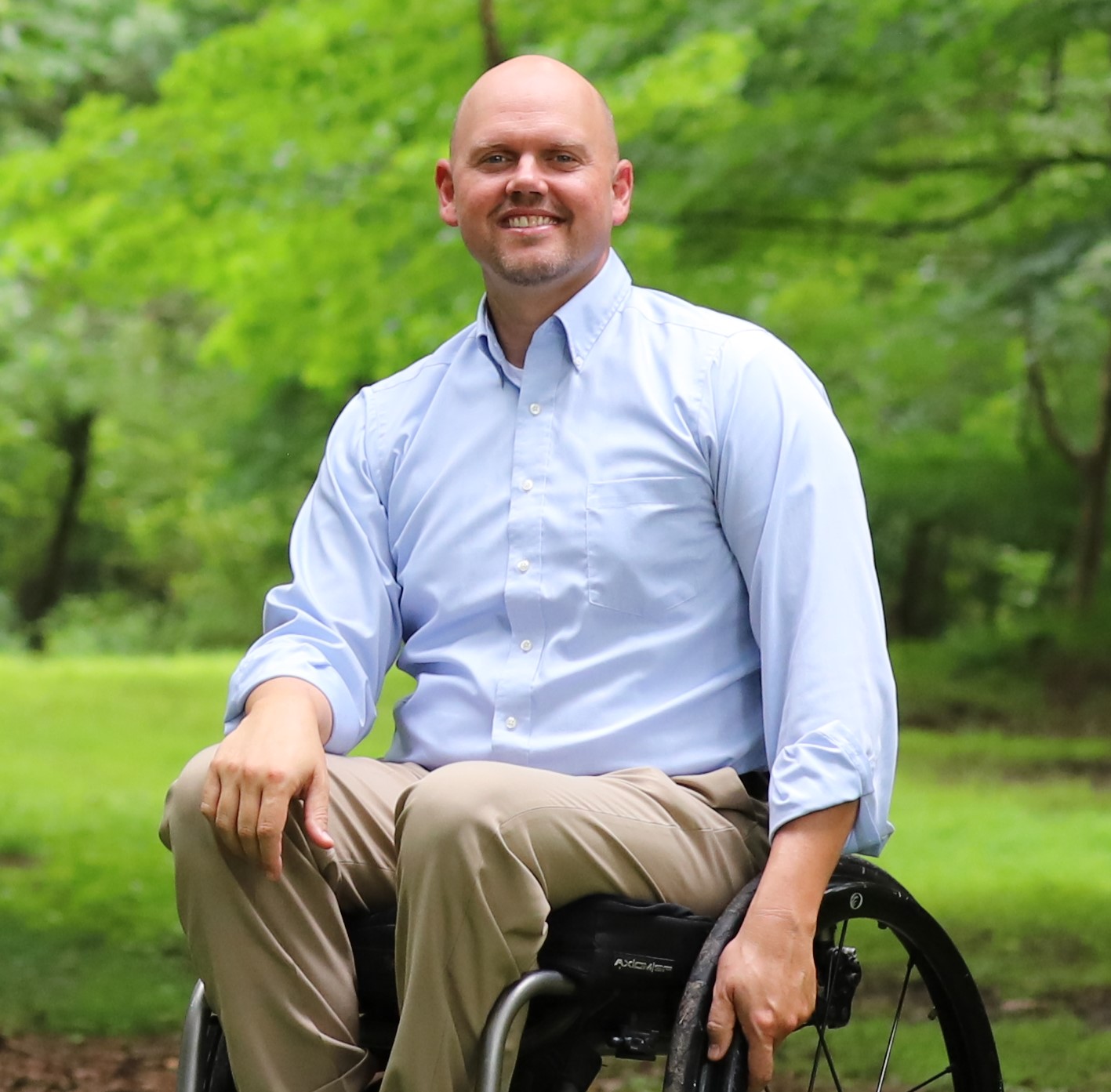 close up in wheelchair